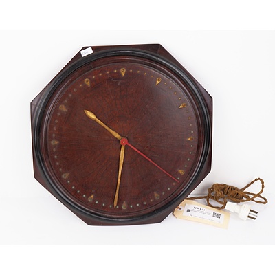 Early 20th Century Timber Cased Electric Wall Clock