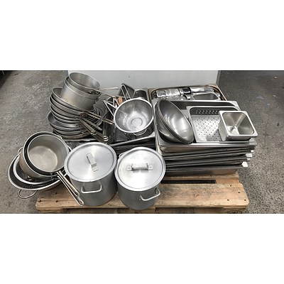 Large Collection Of Stainless Steel and Aluminum Cookwares