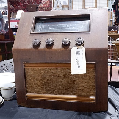 Antique Timber Cased Valve Mantle Radio