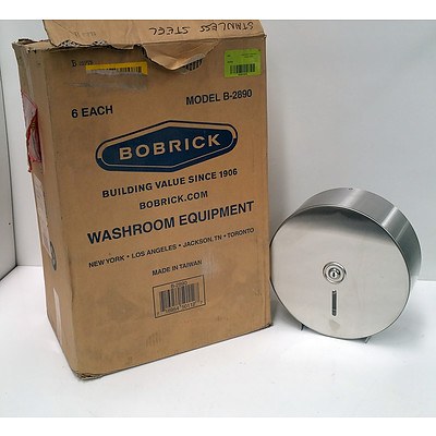 Bobrick Stainless Steel Jumbo Toilet Roll Holder Lot Of 8  - Brand New - RRP $150.00each