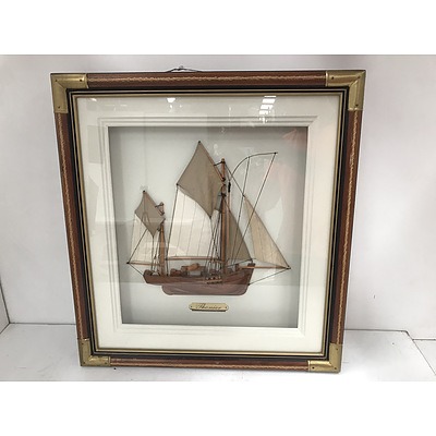 Framed 'Thonier' Model Ship
