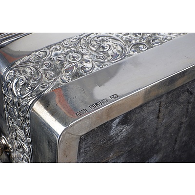 Large Anglo-Indian Silver and Cedar Lined Cigar Box, P Orr Silversmiths Madras