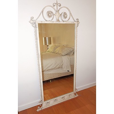 Heavy French Wrought Iron Framed Pier Mirror