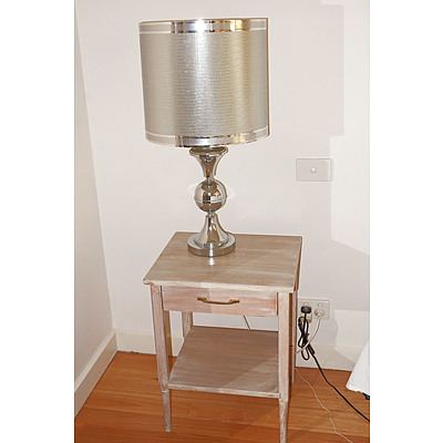 Pair of Vintage Chrome Plated Table Lamps