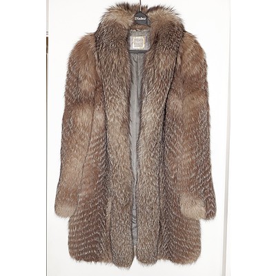 Jacques Aran Blue Silver Fox Fur Coat