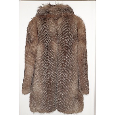 Jacques Aran Blue Silver Fox Fur Coat