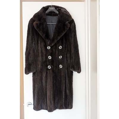 Long Double Breasted Mink Fur Coat