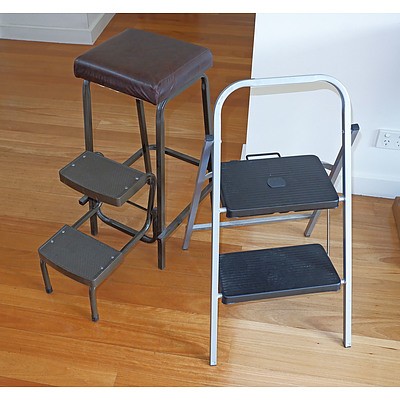 A Collapsible Step Ladder and a Two-Step Stool with Stow-Away Ladder (2)