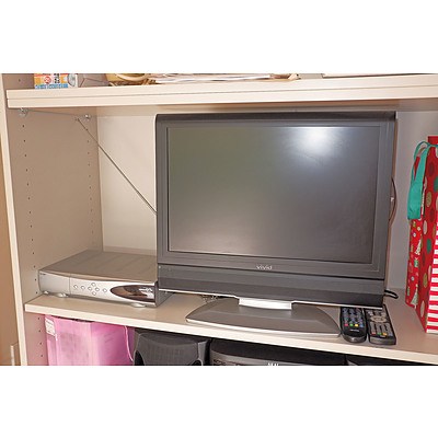 A Vivid 48 cm LCD Television with Integrated DVD Player and Tevion Set Top Box