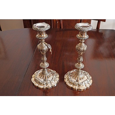 Pair of Early 19th Century Sheffield Plate Candlesticks
