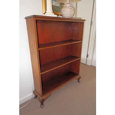 A Maple Open Bookcase with Cabriole Legs
