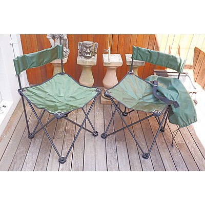 Two Caribee Camping Chairs with Carry Covers