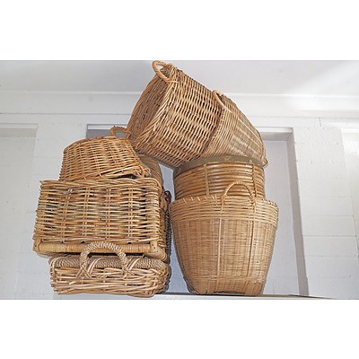 A Collection of Cane Baskets (7)
