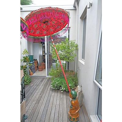 A Hand-Painted Balinese Umbrella