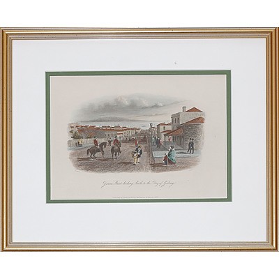 S.T. Gill (1818-1880), Yarra Street Looking South to the Bay of Geelong, Hand-Coloured Engraving