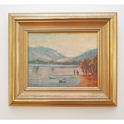 M. F. Blain (20th Century), Untitled (Lakescene), Oil on Canvas