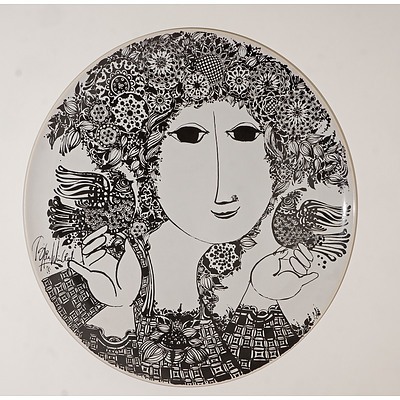 A Rosenthal Ceramic Plate Designed by Bjorn Winblad