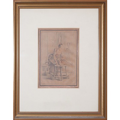 Gilles Demarteau (1729-1776) after Francois Boucher (1703-1770), Du Porte-Feuille de Mr Nera, Crayon Manner Print