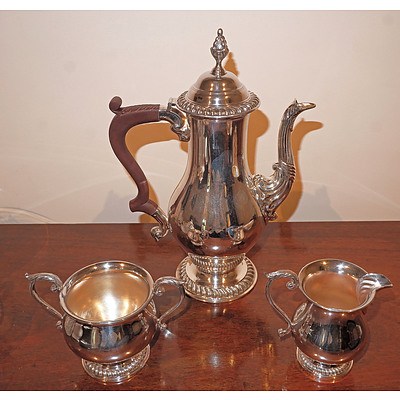 Barker & Ellis Three Piece Silver Plated Tea Service