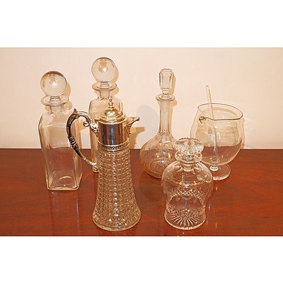 Collection of Decanters, Claret Jug Etc
