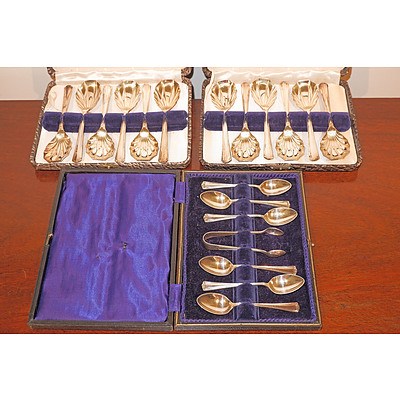 Three Boxed Silver Plated Flatware Services