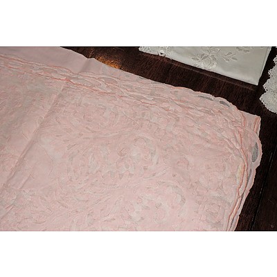 Collection of Vintage Lace Edged Linen