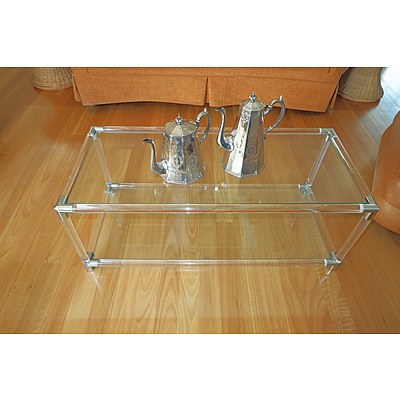 Retro Glass and Acrylic Coffee Table