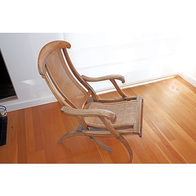 19th Century Fruitwood Metamorphic Steamer Chair