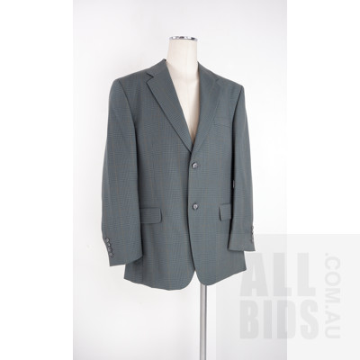 Anthony Squires Woolmark Blend Green Navy Houndstooth Check Blazer/Jacket