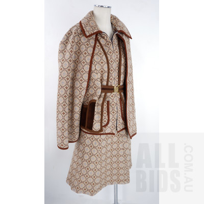 Vintage Welsh Woollen Set by Llyswen Welsh Craft Center - Skirt, Vest, Sleeveless Jacket with Removeable Cape Piece