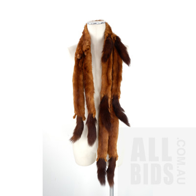 Vintage Mink Fur Stole Constructed from Two Full Mink Pelts