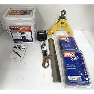 Bailey Professional Roof Workers Kit, Assorted Harnesses and Safety Gear - Mostly New