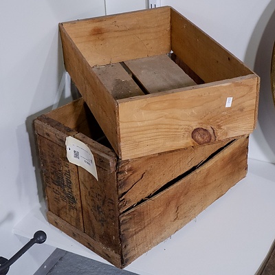 Two Vintage Timber Fruit Crates