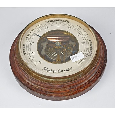 Antique Dutch Barometer with Mahogany Surround