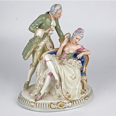 Royal Dux Porcelain Figural Group of a Courting Couple