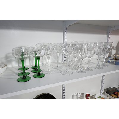 Group of Vintage Crystal and Glass Stemware, Including Galway