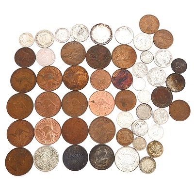 Group of Assorted Australian Pre Decimal Coins