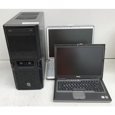 Dell Laptops & Custom Computer for Spare Parts - Lot of Three
