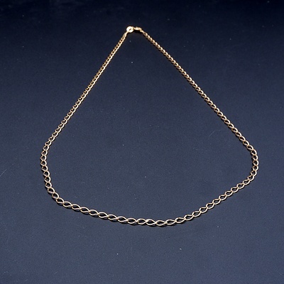 9ct Yellow Gold Twisted Curb Link Chain, 2.5g
