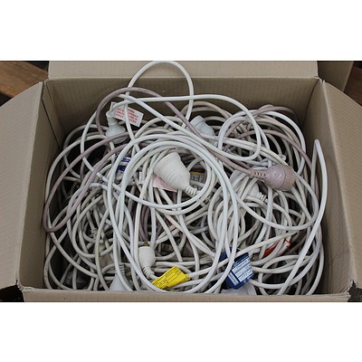 Selection of Various Extension Power Leads - Lot of Approximately 20