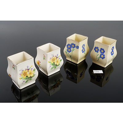 Two Pairs of Royal Doulton Miniature Posy Vases