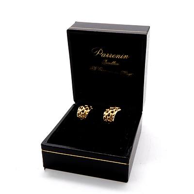 Pair of 18ct Yellow Gold Earrings in Weave Pattern, 3.8g