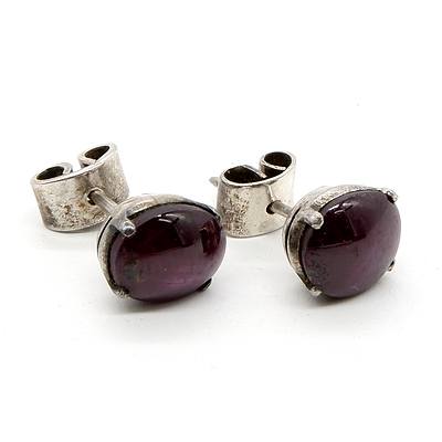 Sterling Silver Studs with Star Ruby