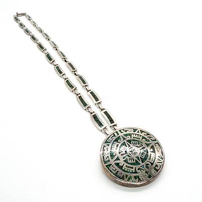Mexican Sterling Silver and Turquoise Necklace