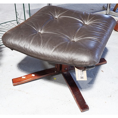 Retro Bentwood And Leather Footstool - Joe Rufenacht Design By J.R Furniture