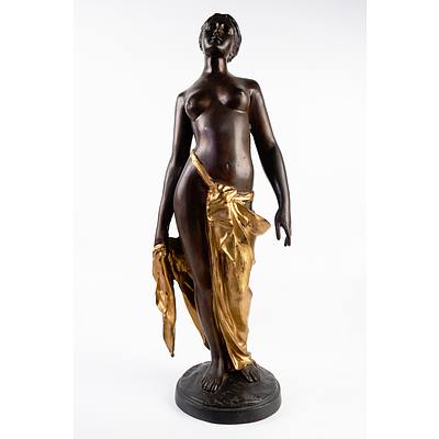 Vintage Cast Bronze Statuette With Gilded Highlights - Marked to Base A. Brutt