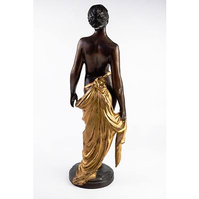 Vintage Cast Bronze Statuette With Gilded Highlights - Marked to Base A. Brutt