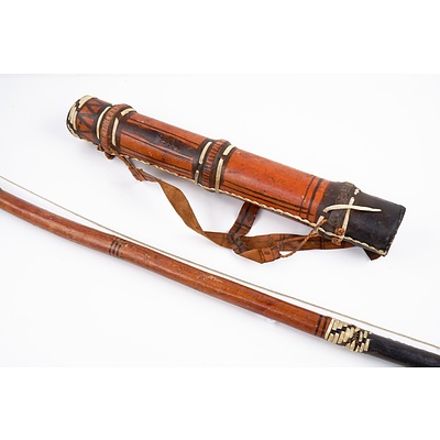 Hand Crafted Tribal Bow with Bamboo Quiver (2)