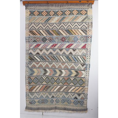 Vintage Oriental Hand Woven Wool Soumak Rug