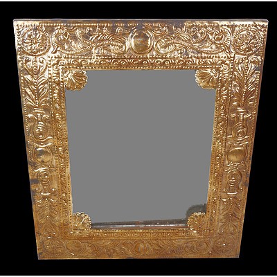 Vintage Decorative pressed Copper Framed Mirror